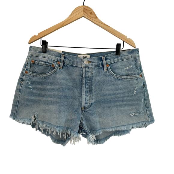 Agolde Parker Vintage Cut Off Shorts in Swapmeet Size 32 Distressed Button Fly - Picture 1 of 10